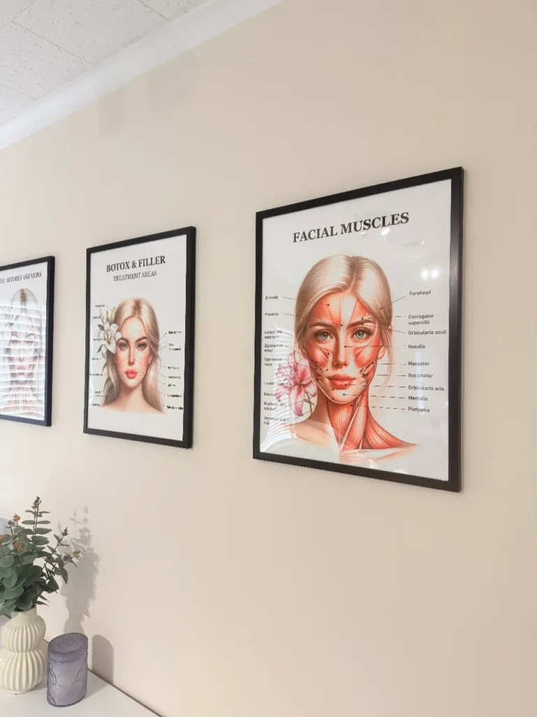 Wall with anatomical illustrations